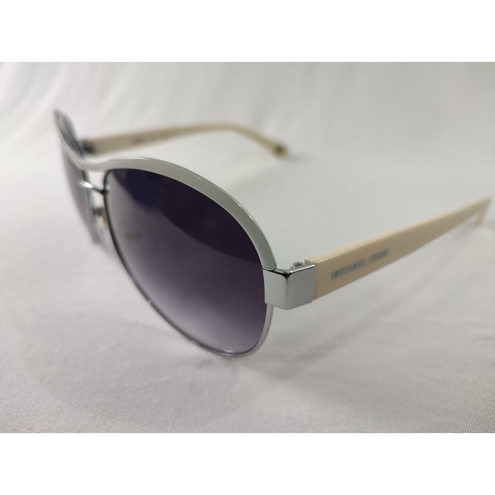Michael Kors Natalia M2473S Aviator Sunglasses White Silver 64-13-130 Near Mint‎ - Picture 2 of 14